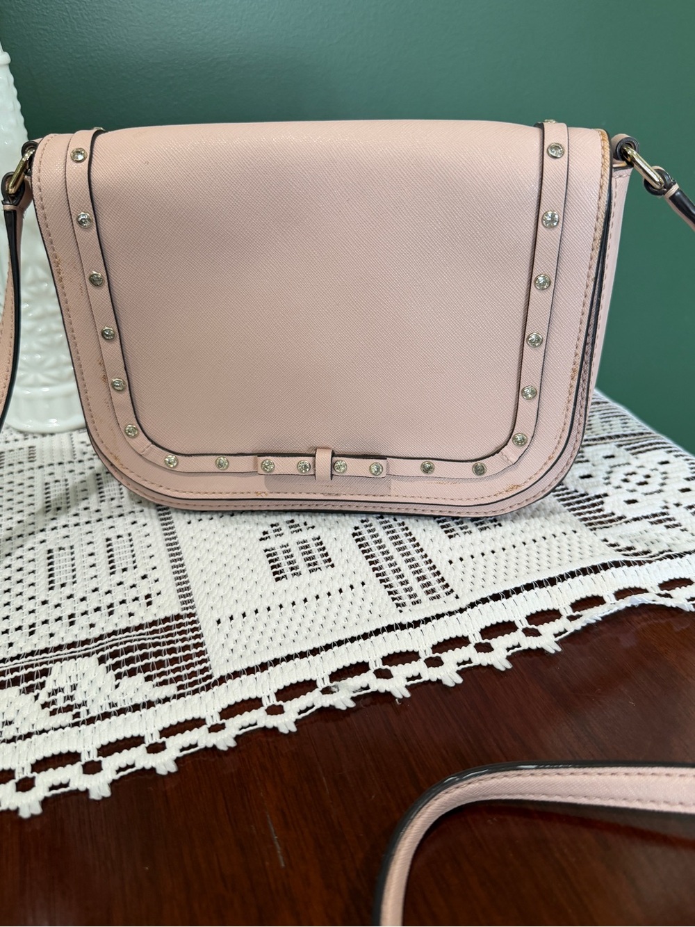 Kate Spade ♠️ Light Pink Stud-Trim Crossbody Bag
